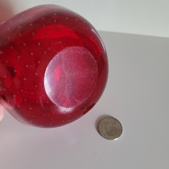 Murano Red Glass Bowl Bulicante Ashtray Trinket Dish - Picture 6 of 6